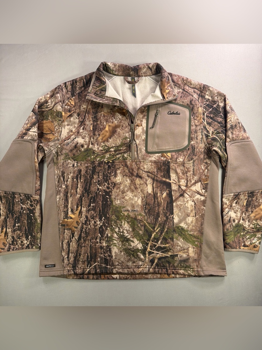 Cabela's Zonz Men's Camo Zip Pullover - Brown/Green/Tan
